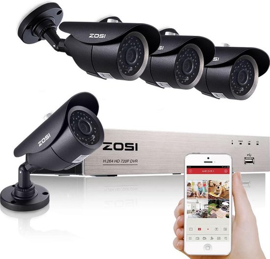 720P AHD Beveiligingssysteem 8CH HDMI DVR Recorder met 4 x 1.0MP HD Dag