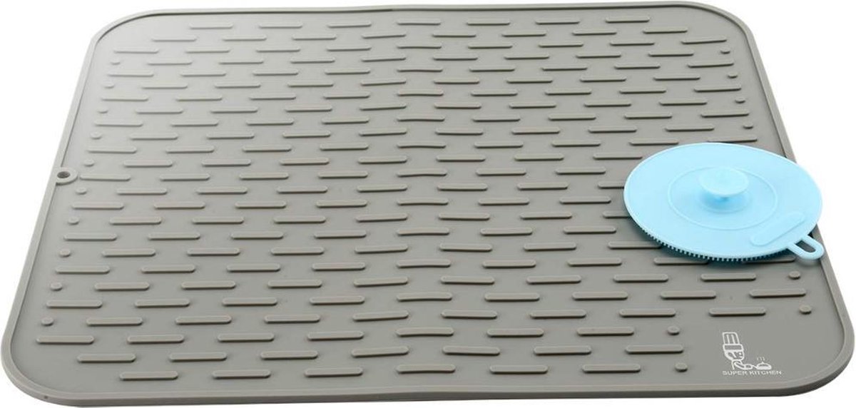 Afwas Droogmat Siliconen Afdruipmat Met Borstel Dish Draining Mat Silicone