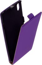 Lederen Sony Xperia T3 / Style Flip Case Cover Hoesje Paars
