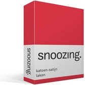 Snoozing - Coton satiné - Drap - Twin - 280x300 cm - Rouge