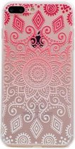 iPhone 8 Plus / 7 Plus (5.5 Inch) - hoes, cover, case - TPU - Transparant - Mandala bloem - Roze
