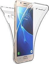 Hoesje geschikt voor Samsung Galaxy J5 (2016) - Volledige 360 Graden Bescherming (Voor en Achterkant) Edged Siliconen Gel TPU Case Screenprotector Transparant Cover Hoesje - (0.5mm)