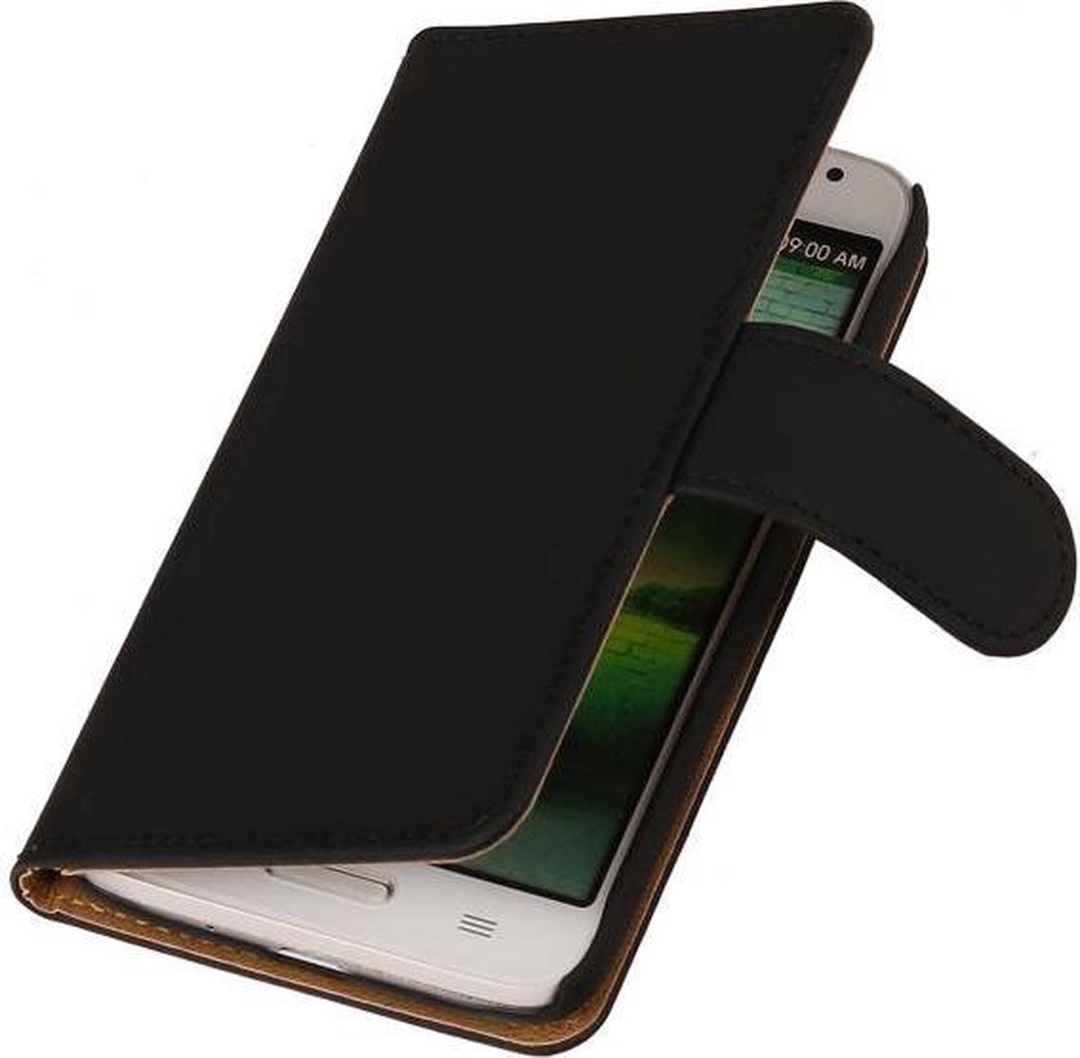 LG G3 Book Case Effen Zwart Hoesje