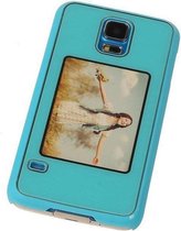 Samsung Galaxy S5 - Fotolijst Hardcase Hoesje Blauw - Back Cover Case Bumper Hoes