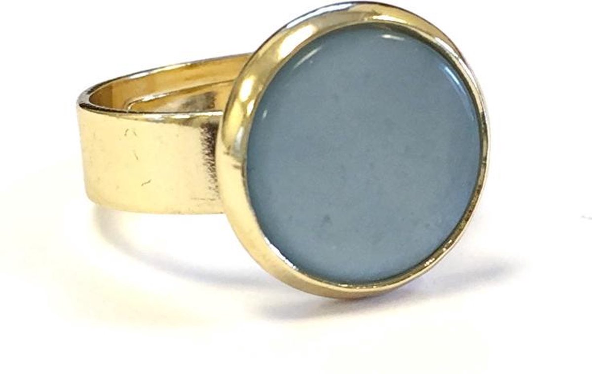 Zatthu Jewelry N˚16S230 - Goudkleurige ring met blauwe steen