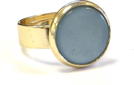 Zatthu Jewelry N˚16S230 - Goudkleurige ring met blauwe steen | bol.com