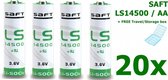 20 Stuks - SAFT LS14500 / AA Lithium batterij 3.6V