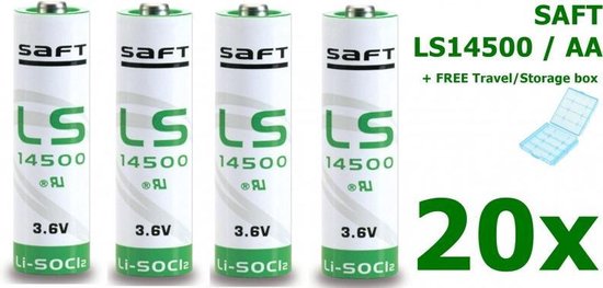Kreet voormalig hoop 20 Stuks - SAFT LS14500 / AA Lithium batterij 3.6V | bol.com
