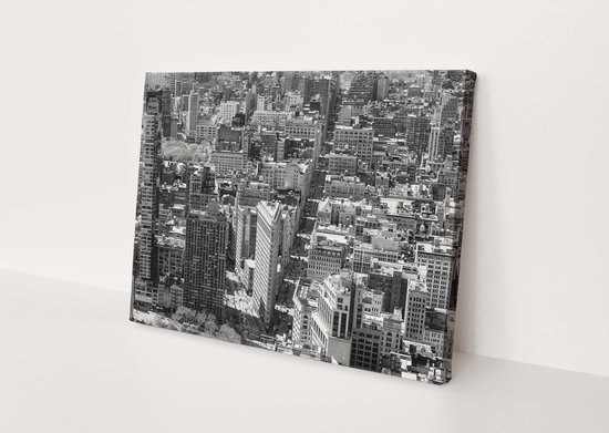 Manhattan | New York | Zwart-wit | Steden | Canvasdoek | Wanddecoratie | 30CM x 20CM | Schilderij | Foto op canvas