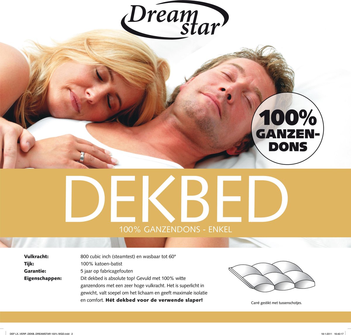 Dreamstar Xclusive - Winterdekbed Warm 200x220 - 100% ganzendons