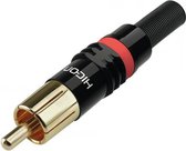 Hicon HI-CM03-RED Cinch-connector Stekker, recht Aantal polen: 2 Zwart, Rood 1 stuk(s)