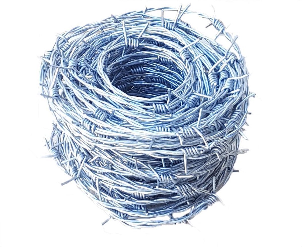 Prikkeldraad 1,8 mm x 8 m, gegalvaniseerde prikkeldraadrol, punt prikkeldraad hek, thermisch