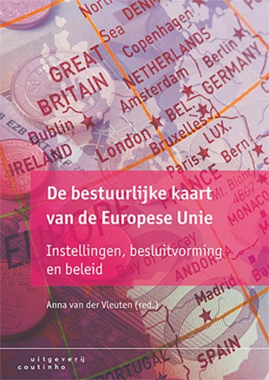Boekomslag met de titel 'De bestuurlijke kaart van de Europese Unie' en een kaart van Europa.
