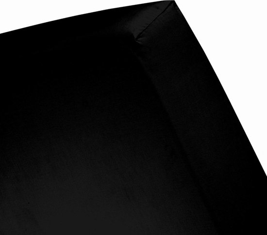Damai - Hoeslaken hoge hoek (tot 35 cm) - Katoen - 90 x 220 cm - Black