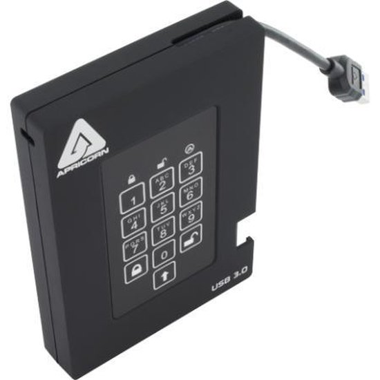 Apricorn Padlock Fortress - FIPS validated, 500GB USB 3.0 van Merkloos — afbeelding 3