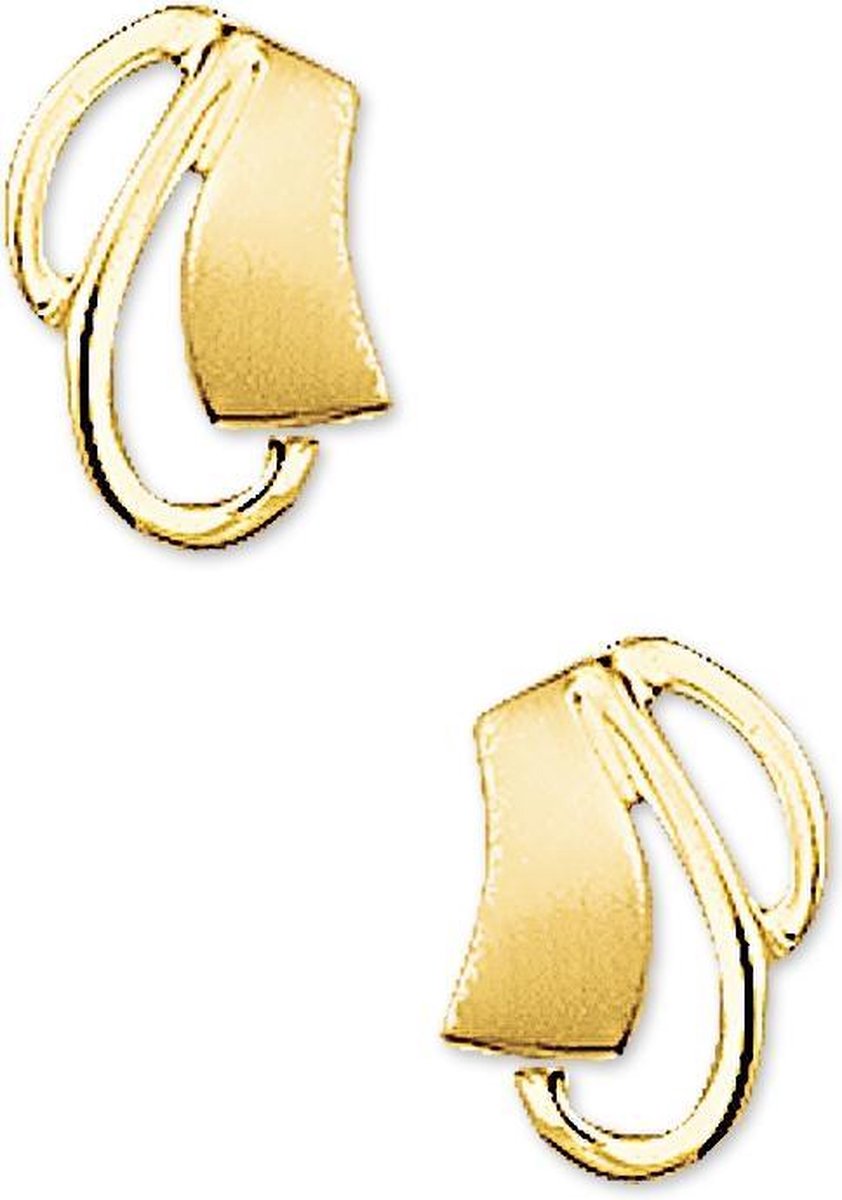 The Jewelry Collection Oorknoppen Poli/mat - Geelgoud (14 Krt.)