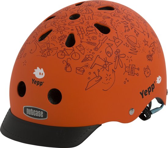 GMG Yepp Nutcase Helm Doodle S (52-56cm) oranje 070106 | bol.com