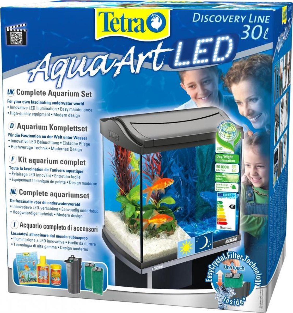 verhouding Veroveren Waakzaam Tetra AquaArt LED Aquarium - 42x39x27 cm - 30L - Antraciet | bol.com