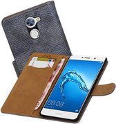 Lizard Bookstyle Wallet Case Hoesjes voor Huawei Y7 / Y7 Prime Grijs