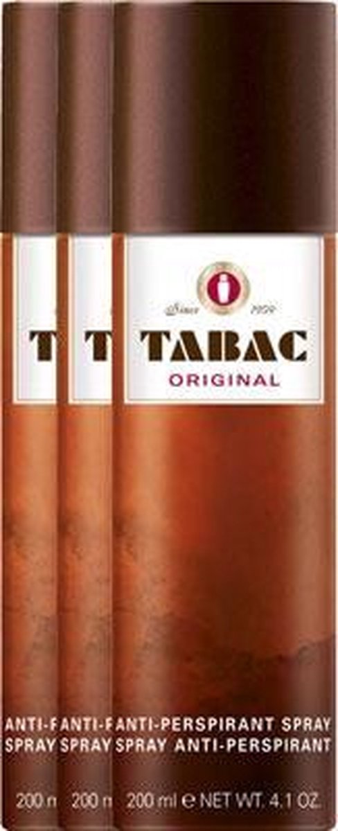 Goedkoopste Tabac Original Deodorant Deospray Anti-perspirant Man 3 x 200 ml Voordeelverpakking
