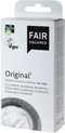 Witte doos met FAIR SQUARED Original en vegan logo. Bevat 10 condooms.