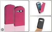 LELYCASE Premium Flip Case Lederen Cover Bescherm  Hoesje Samsung Galaxy Fame S6810 Pink