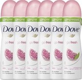 Dove Go Fresh Pomegranate & Lemon Verbena Women - 6 x 75 ml - Deodorant Spray - Voordeelverpakking