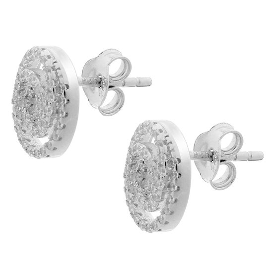 Boucles d'oreilles Pendantes, Argent 925, Feuille en spirale