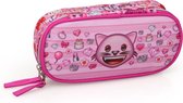 Emoji - Kat - Etui - 21 cm - Roze