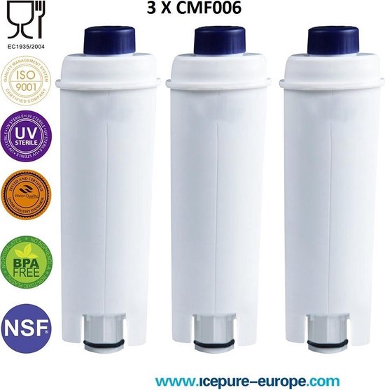 DeLonghi DLSC002 / SER3017 Waterfilter van Alapure FMC006 - 3 stuks