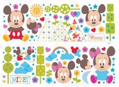 Mickey & Minnie Muursticker 2 vellen (max 22,3x23,8 cm - min 4,4x4,4 cm)