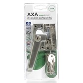 AXA Veiligheids Raamsluiting (model 3319) Aluminium Satin Inox geslepen: Afsluitbaar met cilinderslot, links naar buiten draaiend. SKG*