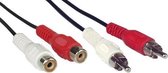 InLine 10m 2x RCA M/M audio kabel 2 x RCA Zwart, Rood, Wit