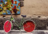 Poster Watermeloen Fiets in Italië - Large 50x70 cm - (Vintage/Reizen)
