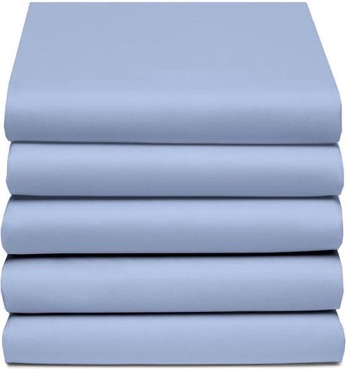 D'Orveige Hoeslaken Dubbel Jersey - Litsjumeaux - 160/180x200 cm - Licht Blauw