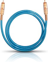 Câble de raccordement Oehlbach 10703 [1x Cinch-RCA mâle - 1x Cinch-RCA mâle] 3.00 m bleu contacts dorés, conducteur OFC