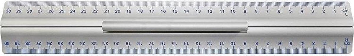 WEDO Liniaal, 300 mm, aluminium, met handvat