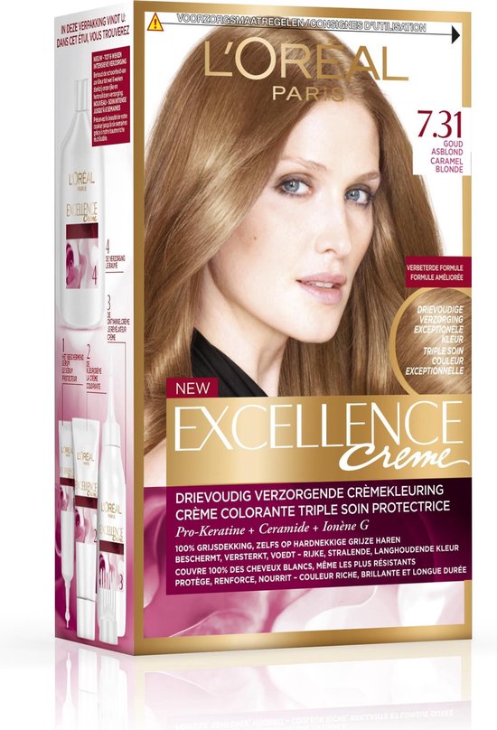 muziek woordenboek Daarom L'Oréal Paris Excellence Crème 7.31 - Caramel Blond - Haarverf | bol.com