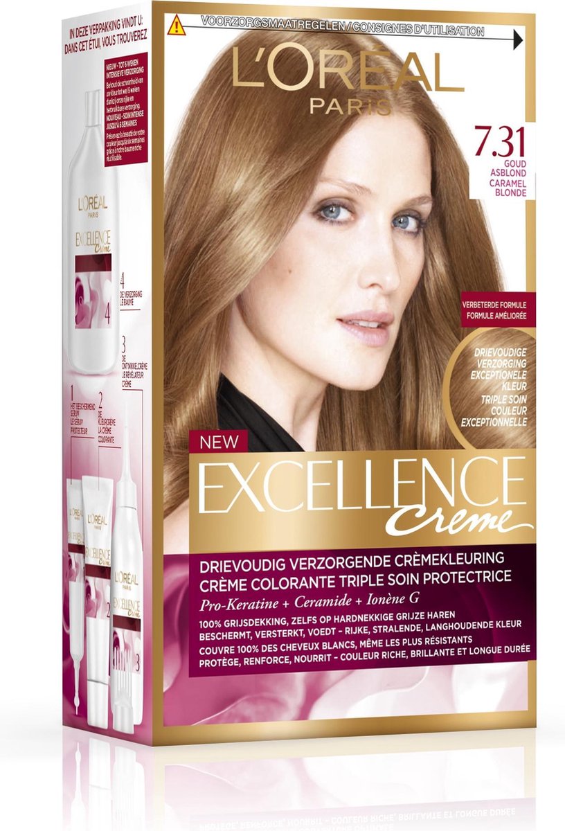 L'Oréal Excellence Crème 7.31 - Caramel Blond - Haarverf |