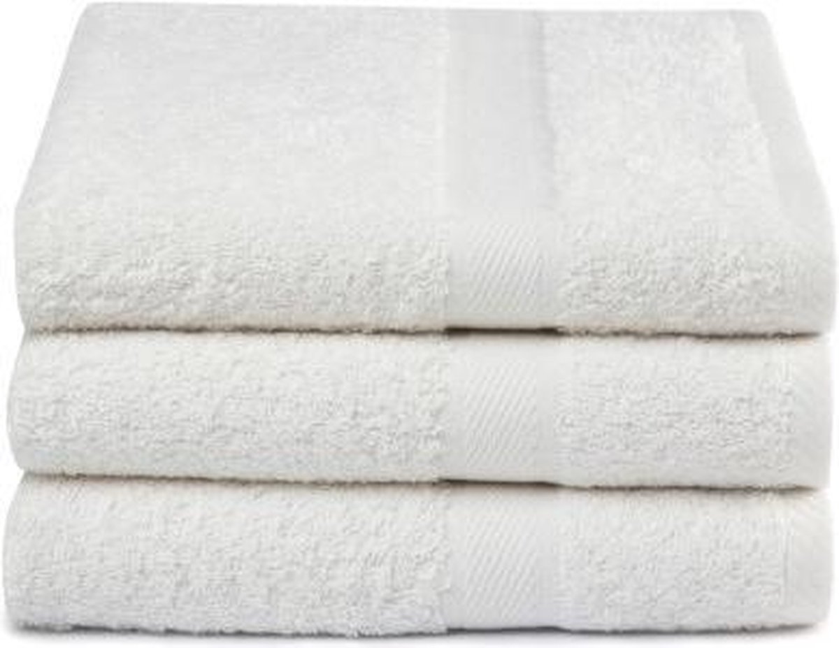 Luxe Katoen Handdoeken Ecru | 70x140 | Set van 3 | Vochtabsorberend En Zacht