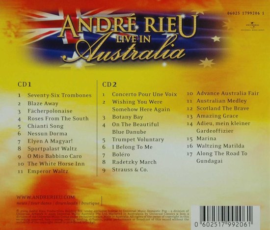 André Rieu Live In Australia Live In Australia, André Rieu | CD (album) | Muziek | bol