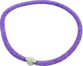 Fako Bijoux® - Ketting - Sterrenstof - Disco Dots - Paars
