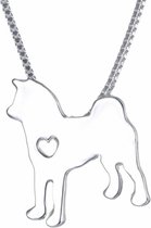 Fako Bijoux® - Ketting - Hond - Keeshond - Zilverkleurig