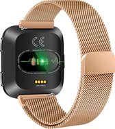 YONO Fitbit Versa 2 Bandje – Milanees – Rose Gold - Small