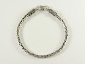 Fijne zilveren armband met koningsschakel - 20.5 cm
