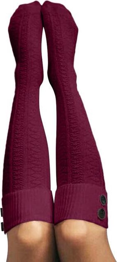 1 Paar Lange Trendy Sokken Bordeaux | Comfortabele Sokken Katoen | bol.com