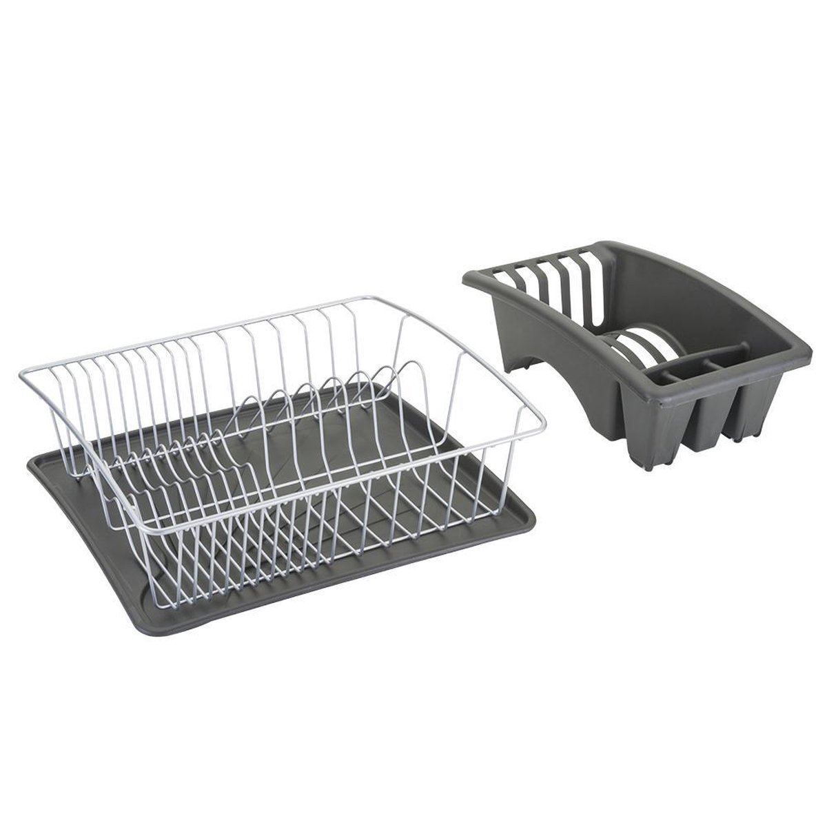 Goedkoopste Metaltex - Afdruiprek met Lekbak - Aquatex Plus - Afdruiprek - 3 in 1 Afwasrek - Zilvergrijs - 35x30x12 cm