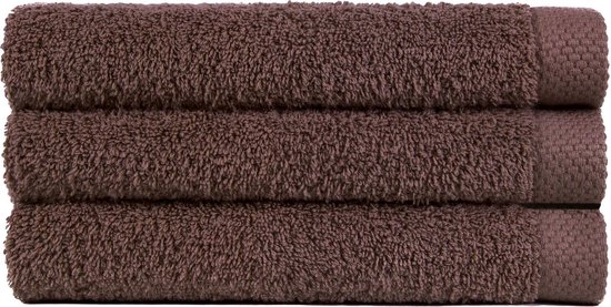 Handdoek 50x100 cm Uni Pure Royal Bruin Marron - 4 stuks