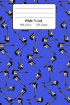 Wide Ruled Composition Notebook 6  x 9 . Guitar Instruments Music Rock