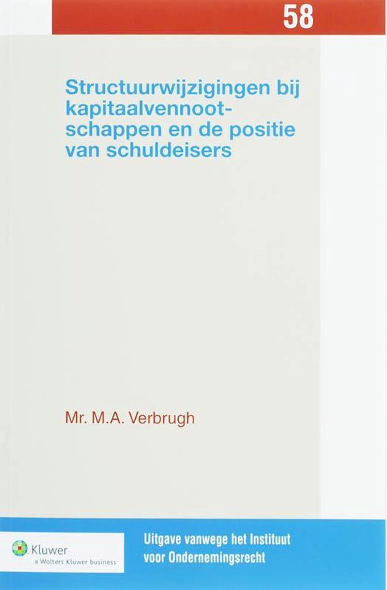 Structuurwijzigingen kapitaalvennootschappen/positie schulde ... - cover